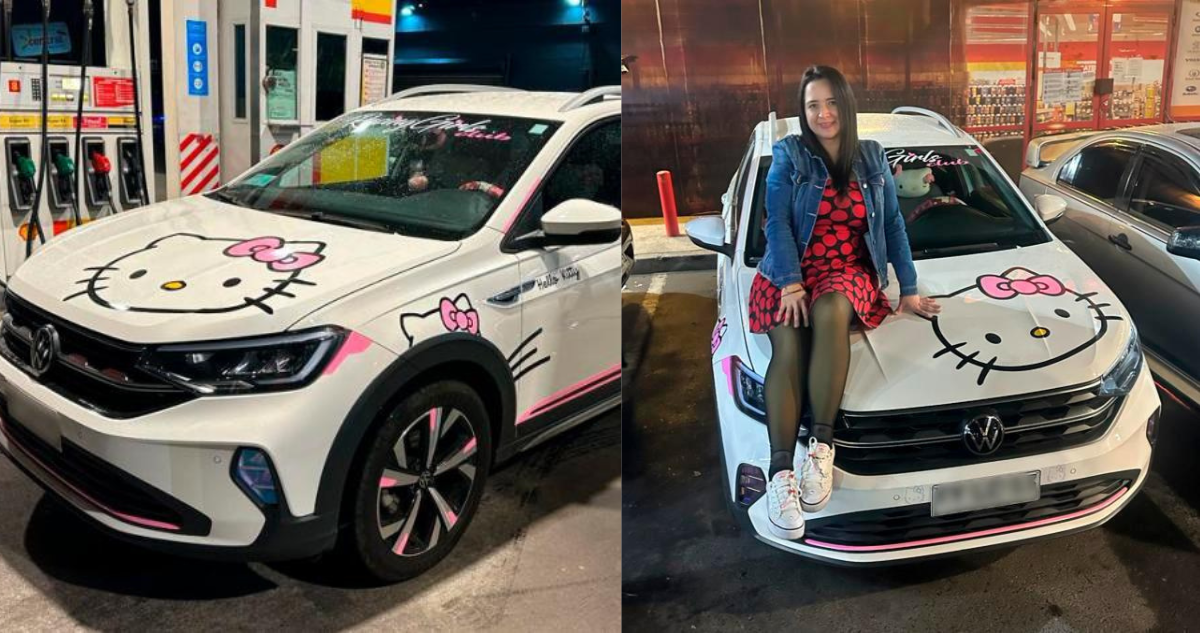 Conductora de aplicación causa furor con auto decorado con Hello Kitty: Se  devuelven a tomar fotos, Sociedad