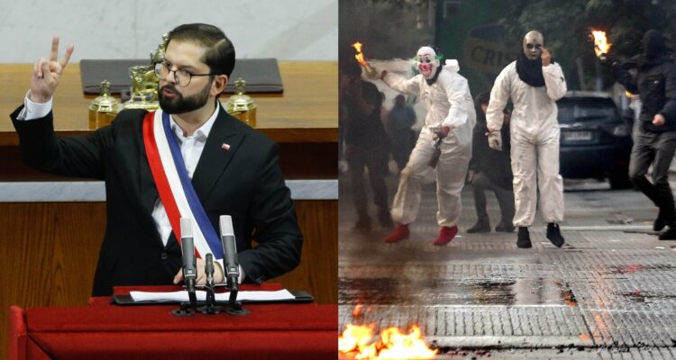 Boric le habla a alumnos de liceos emblemáticos: las molotovs y overoles blancos no son el camino