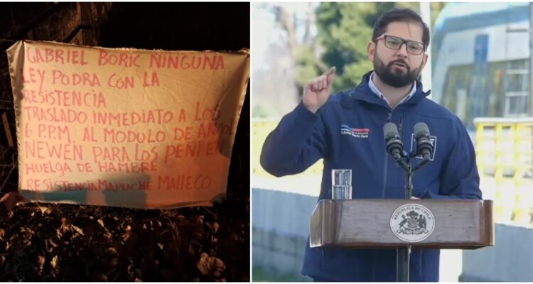 Boric por lienzo con amenazas tras ataque incendiario