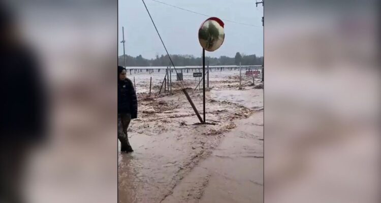 Corte en la Ruta 5 Sur, inundación de viviendas y otros estragos por desborde del río Tinguiririca