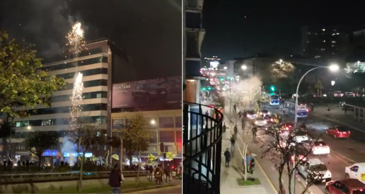 Hinchas del Fernández Vial lanzan petardos frente a comandancia de Carabineros en centro de Concepción