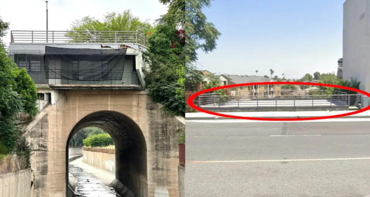 Casa construida sobre puente en EE.UU