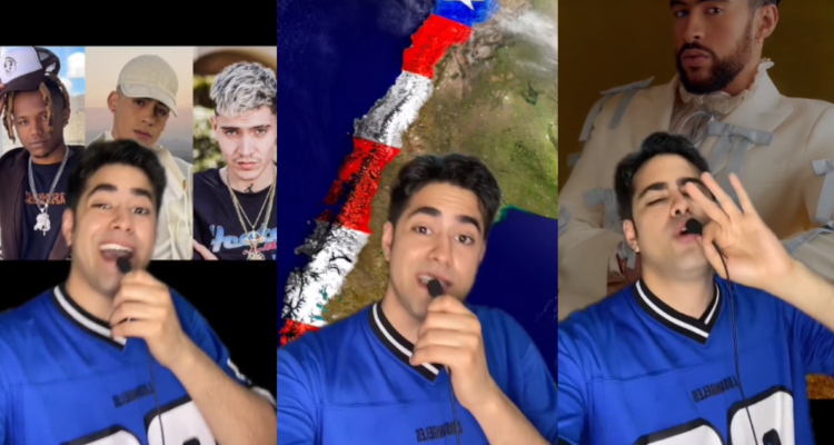 Capturas del video de Adriano Asian, tiktoker que aseguró que Chile será el heredero del Reggaetón