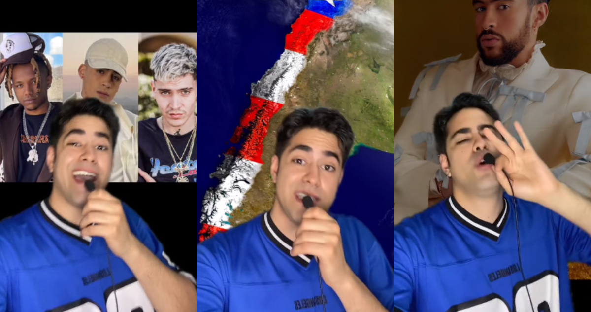 Capturas del video de Adriano Asian, tiktoker que aseguró que Chile será el heredero del Reggaetón