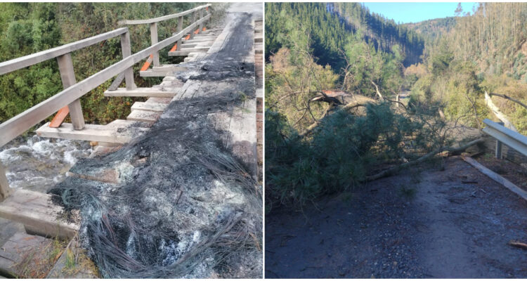 Desconocidos dañan puente de madera en zona cordillerana de Cañete: sospechan “trampa contra policías”