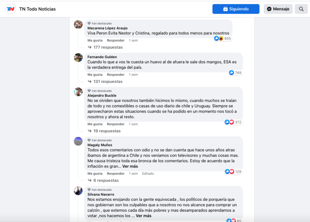 El debate en redes sociales argentinas se dividió entre quienes criticaron las compras masivas que hacen chilenos en Mendoza y quienes defendieron su decisión de hacer rendir el dinero en el vecino país