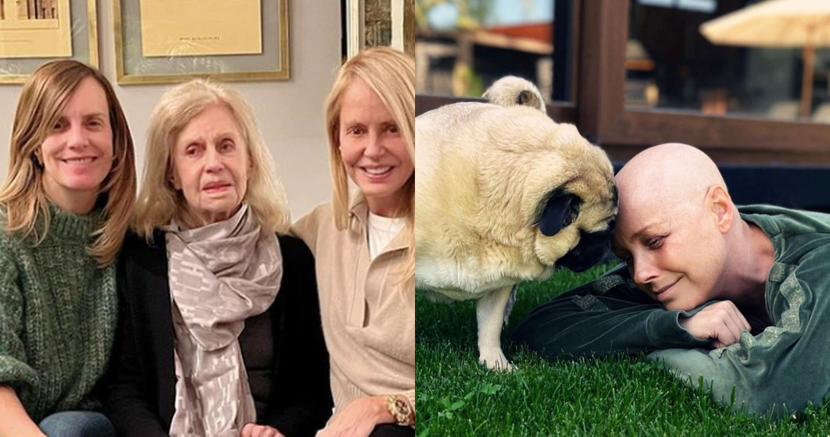 Diana Bolocco junto a su hermana Cecilia y su madre con cáncer (izquierda) y Claudia Conserva en referencia a su documental Brava (derecha)