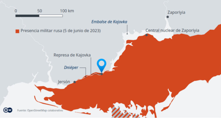 La catástrofe de la represa en Kajovka pone en apuros a Ucrania: Jersón está bajo el agua