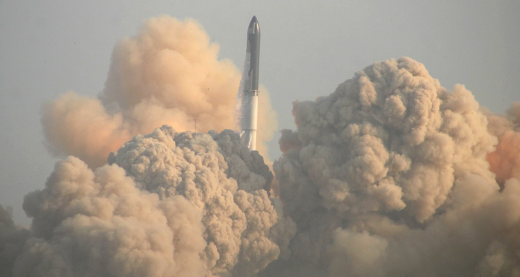 La prueba del cohete Starship de SpaceX.