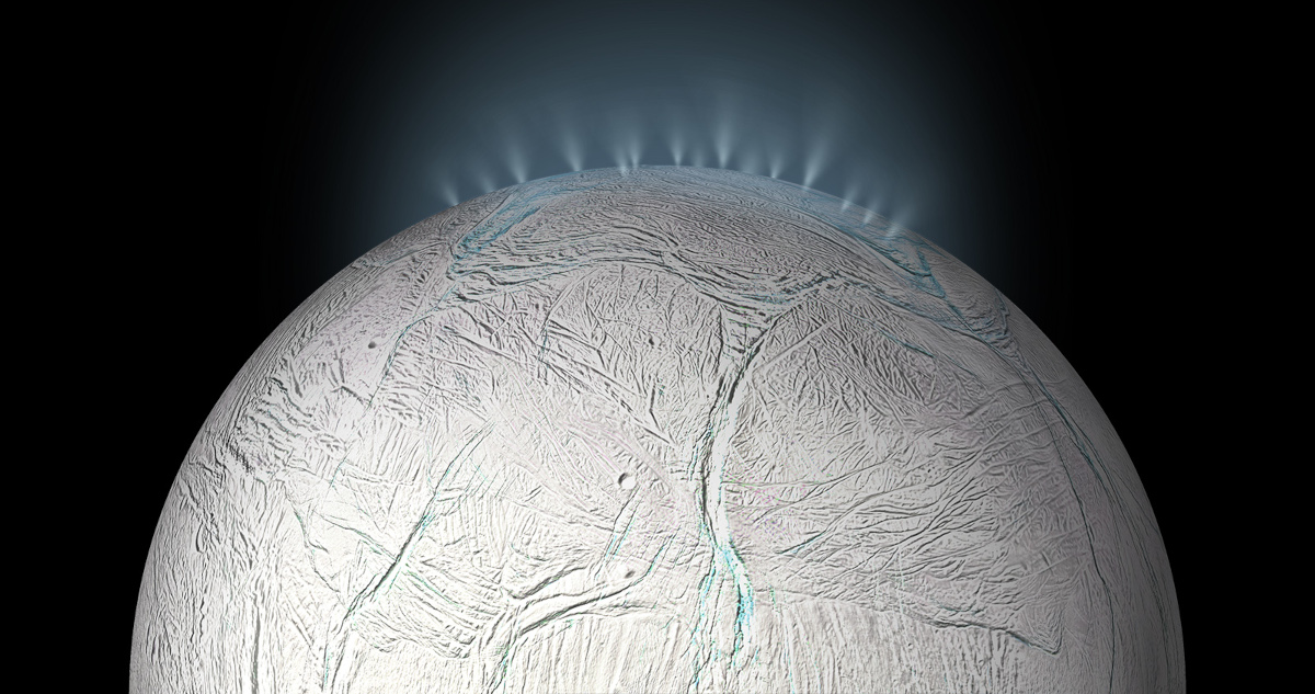 Una fotografía de Encelado, candidato para la vida, tomada por la sonda Cassini de la NASA.