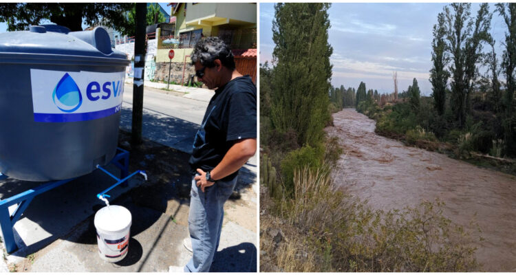 Esval anuncia corte de agua en algunos sectores de Los Andes por turbiedad del río Aconcagua