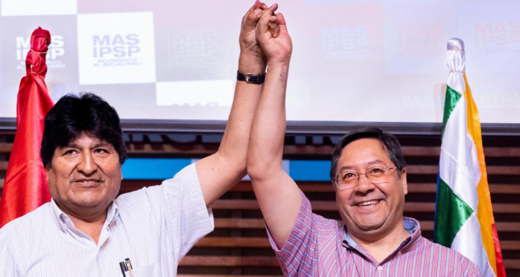Evo Morales y Luis Arce.