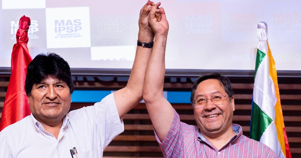 Evo Morales y Luis Arce.