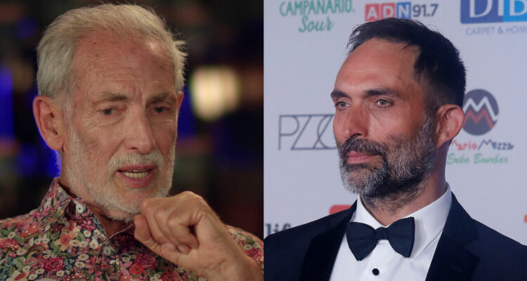 El actor Héctor Noguera en el programa De Tú a Tú. A su lado, Marcelo Alonso posa para la cámara.