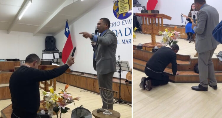 Hombre entrega armas a pastor en pleno culto en Viña del Mar