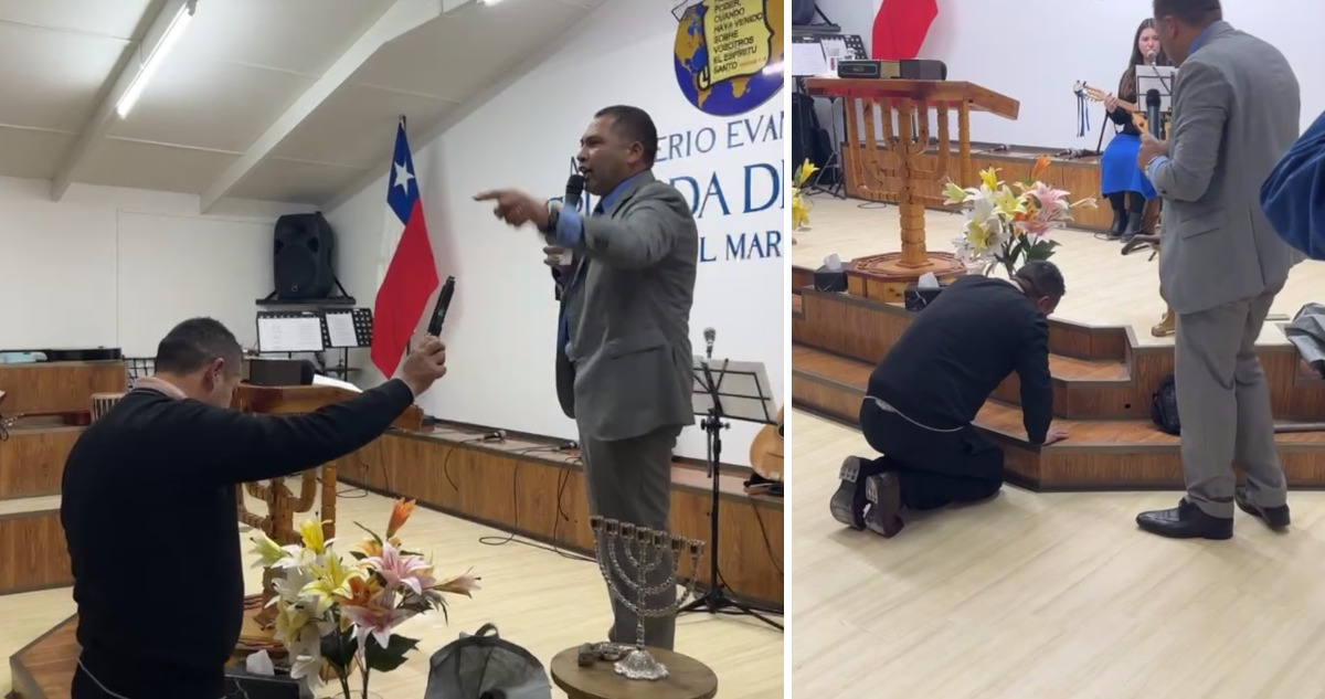 Hombre entrega armas a pastor en pleno culto en Viña del Mar