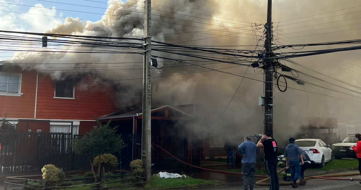 Incendio de vivienda en Valdivia