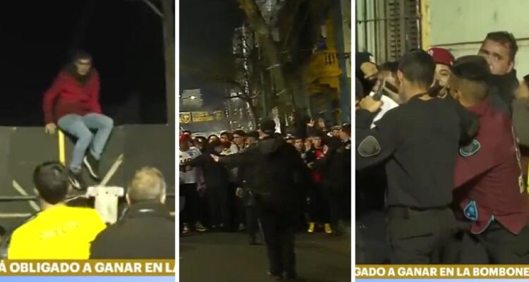 Cientos de hinchas de Colo Colo causaron desmanes al ingreso en el estadio La Bombonera.