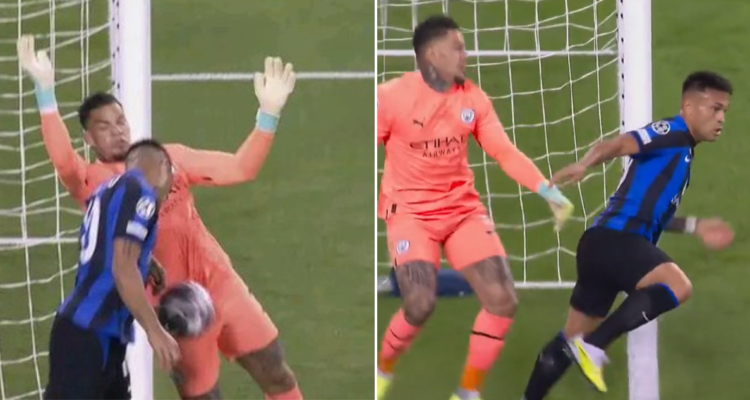 Lautaro complica a Ederson.