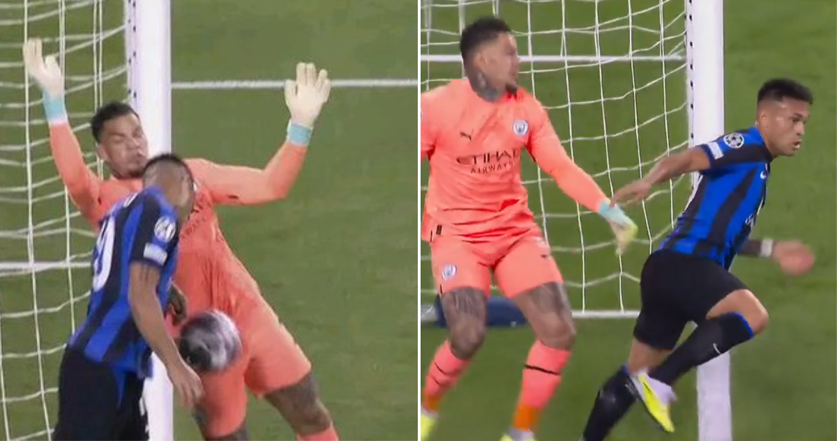 Lautaro complica a Ederson.