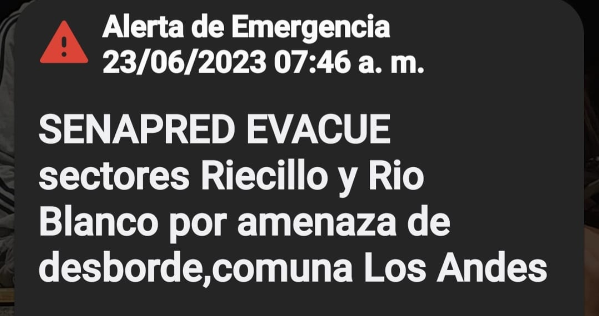 Solicitan evacuar sectores de Los Andes y San Esteban por crecidas de ríos