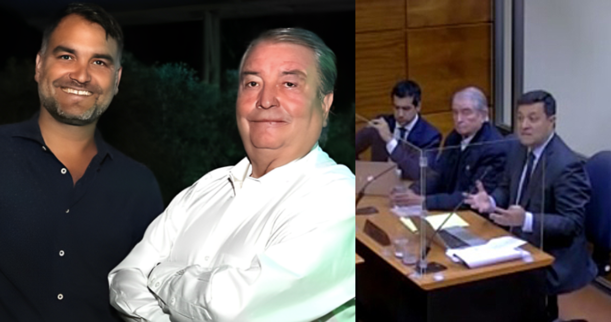 Imagen del senador Javier Macaya junto a su padre, imputado por abuso sexual reiterado de menores de edad.