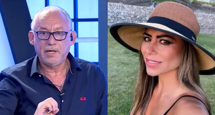 Mauricio Israel habla serio en el programa Sígueme y te Sigo. A su lado, Marlene de la Fuente posa.