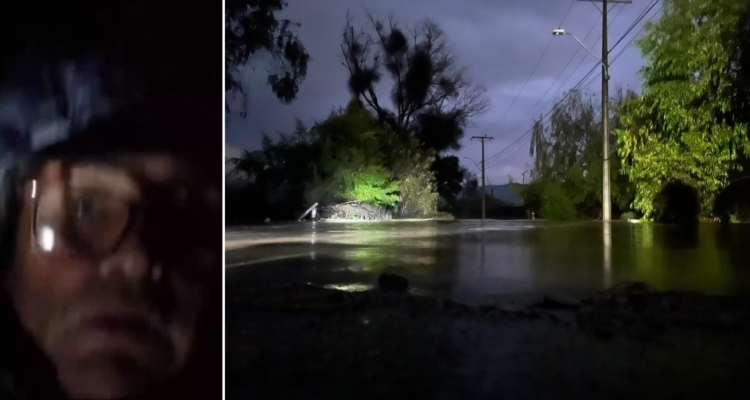 Matrimonio grabó video de despedida ante aislamiento por desborde del río Ancoa.