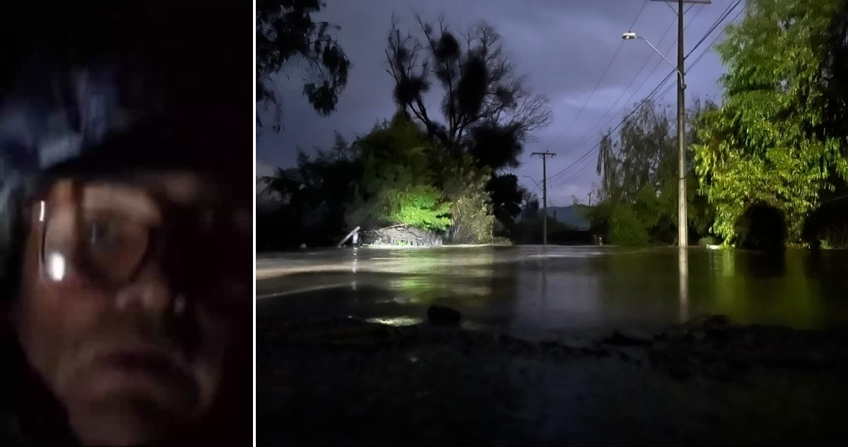Matrimonio grabó video de despedida ante aislamiento por desborde del río Ancoa.