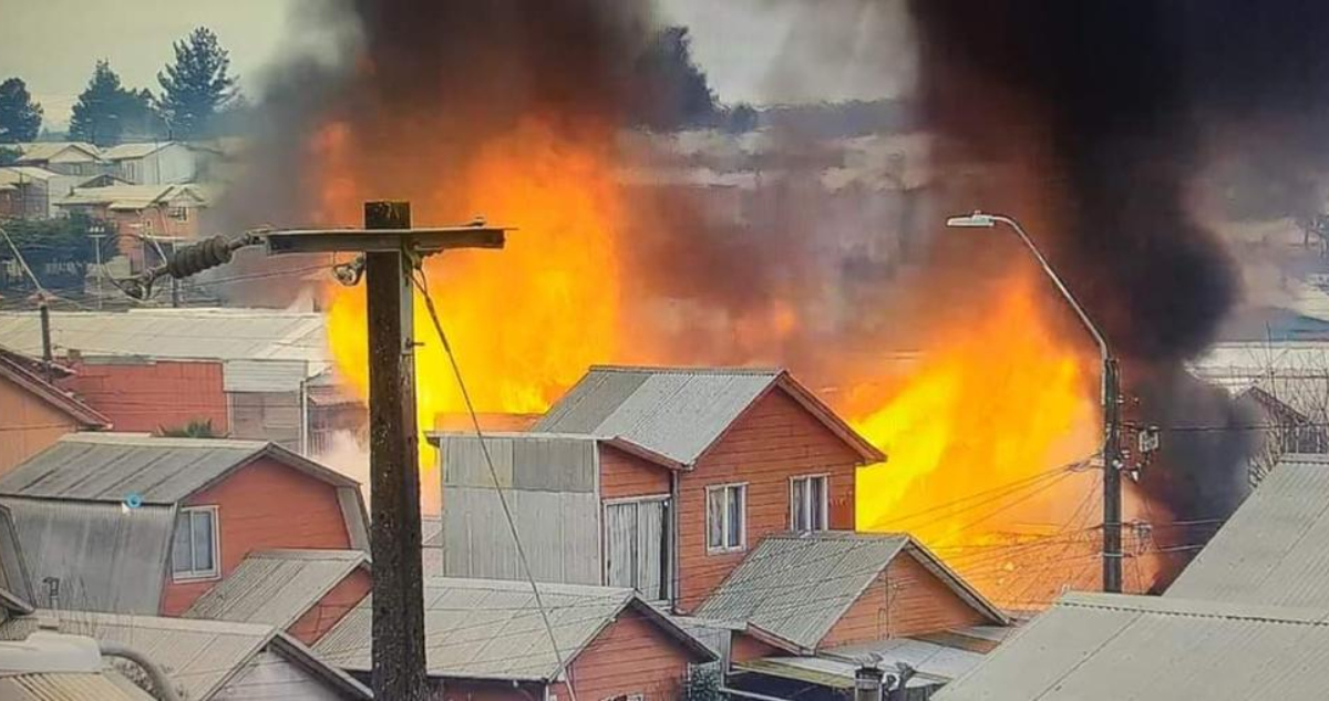 Un muerto y un herido tras incendio en viviendas de Collipulli