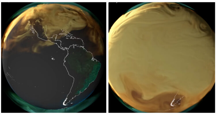 El video de la NASA, en el cual se ven las emisiones de CO2 en el mundo.