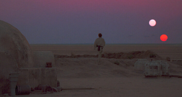 Tatooine, el planteta de Star Wars con dos soles.