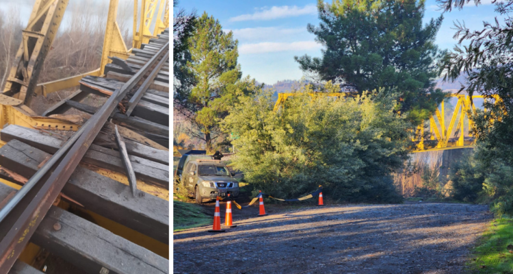 Delegación de Ñuble anuncia querella criminal por atentado con explosivo a puente ferroviario