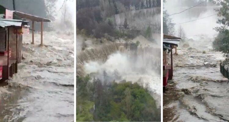 Desborde del río Laja, cercano al Salto del Laja, deja a casas y animales aislados en el Bío Bío, mientras vecinos culpan a las hidroelécticas