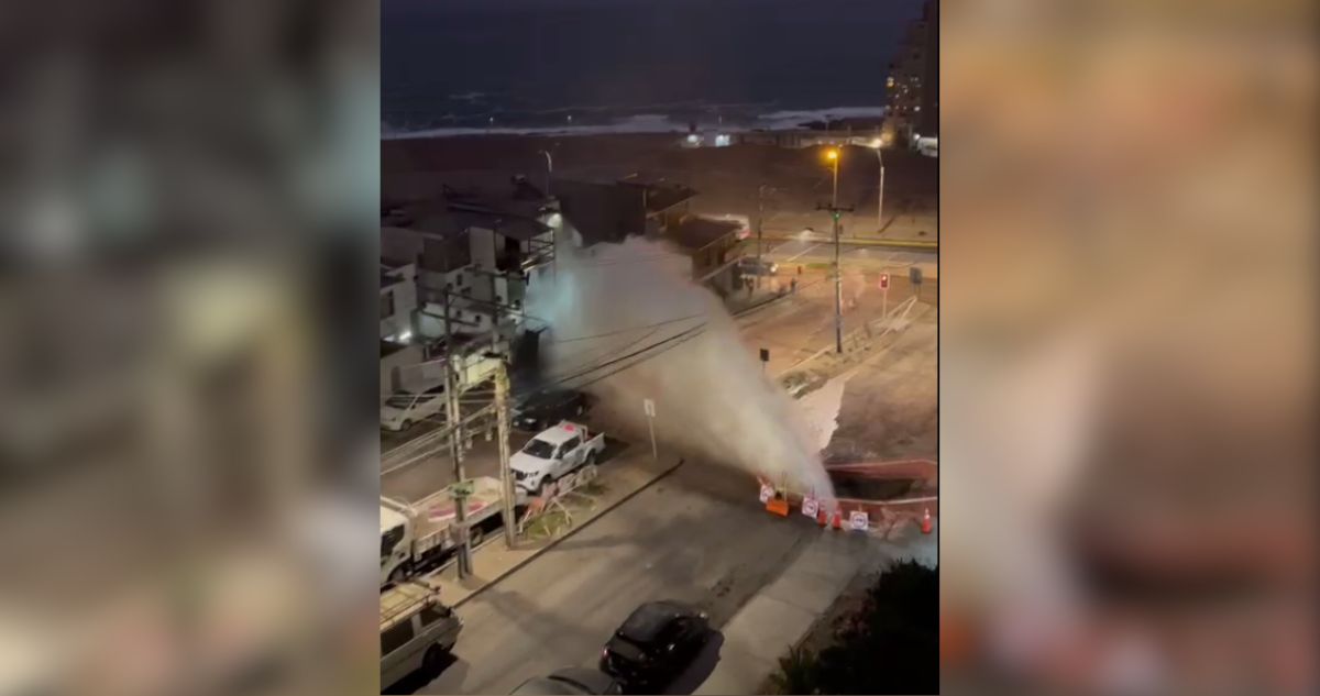 Gigantesca rotura de matriz afecta otra vez a viviendas en Iquique: había estallado hace apenas 6 días
