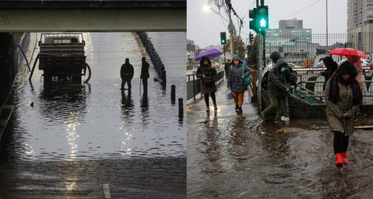 Llueve en Santiago: decenas de miles de casas sin luz, paso bajo nivel inundado y problemas en Metro