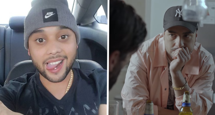 Sebastián Leiva (izquierda) y su personaje en el capítulo de Enigma (derecha)