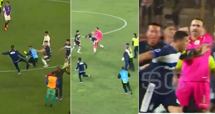 Final con escándalo en la Sudamericana: patadas y combos por doquier en duelo Universitario-Gimnasia
