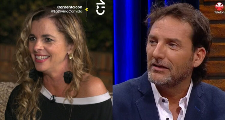 Titi García-Huidobro en La Divina Comida. A su lado, Daniel Fuenzalida en un programa de conversación.