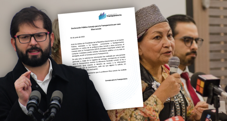 Transparencia responde a Boric por caso Loncón: “Cualquier ciudadano puede solicitar información”.