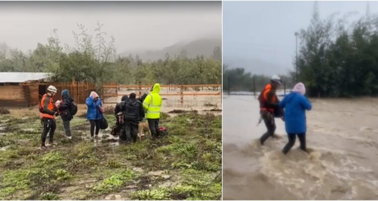 Traslado de embarazada en inundaciones