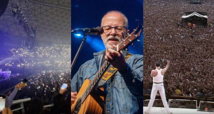 Alberto Plaza en su concierto, la foto viralizada y otra del histórico show de Queen.
