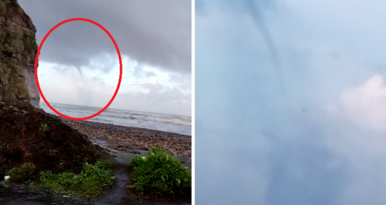 Impresionante tromba marina se registra en la costa de Puerto Saavedra
