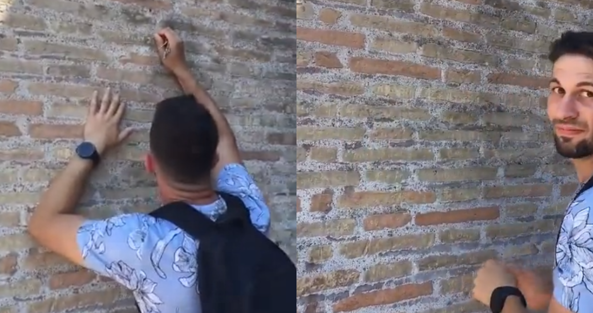 Turista que rayó coliseo romano es identificado