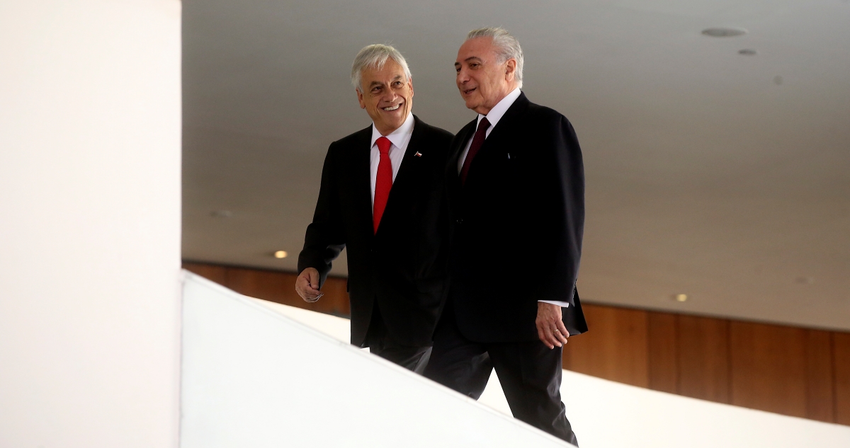 Michel Temer recibió en Brasilia al expresidente Sebastián Piñera