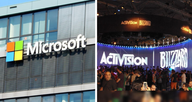 Logo de Microsoft junto al de Activision Blizzard