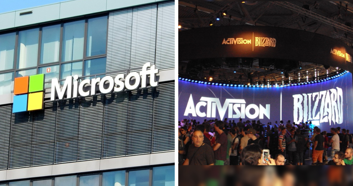 Logo de Microsoft junto al de Activision Blizzard