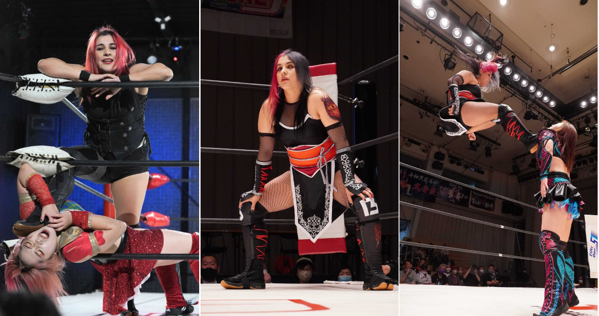 Akari, la chilena que triunfa en la lucha libre de Japón.