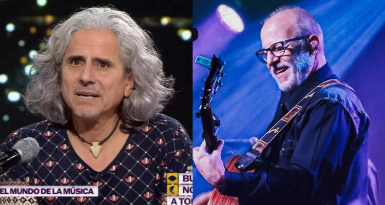 Pablo Herrera hablando en TVN sobre Alberto Plaza. A su lado, Alberto Plaza en uno de sus conciertos.