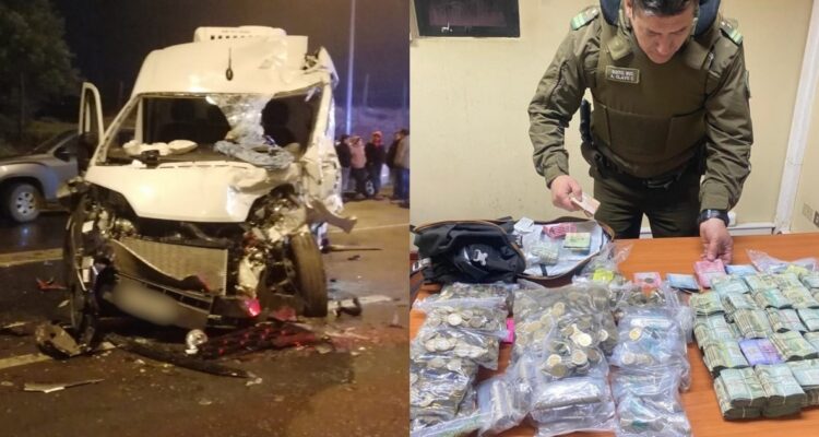 Asalto a peaje Santa Clara genera colisión en Ruta 5: delincuentes dejaron miguelitos y quemaron autos